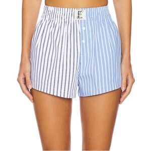 Blue and White Striped Boxer Shorts